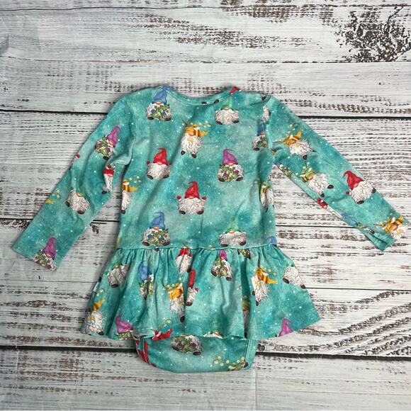Posh Peanut 3-6 Months Gnomey Long Sleeve Twirl Skirt Bodysuit - Picture 2 of 6